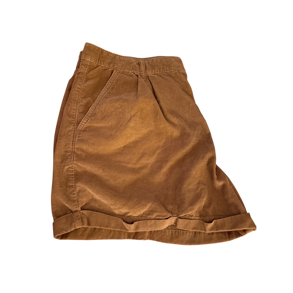 American Eagle Mom Shorts Brown Corduroy Pleated Cuffed High Rise Womens Size 20 - Picture 9 of 9